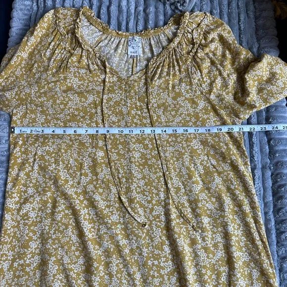 Naïf boho flowy tiny floral print straight shift midi dress - Picture 6 of 8